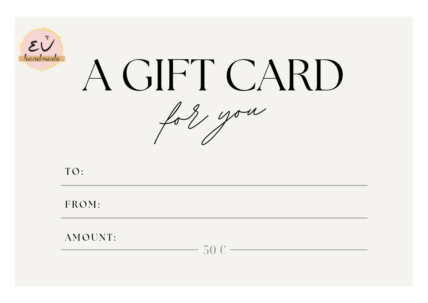 euhandmade - Δωροκάρτα αγορών
