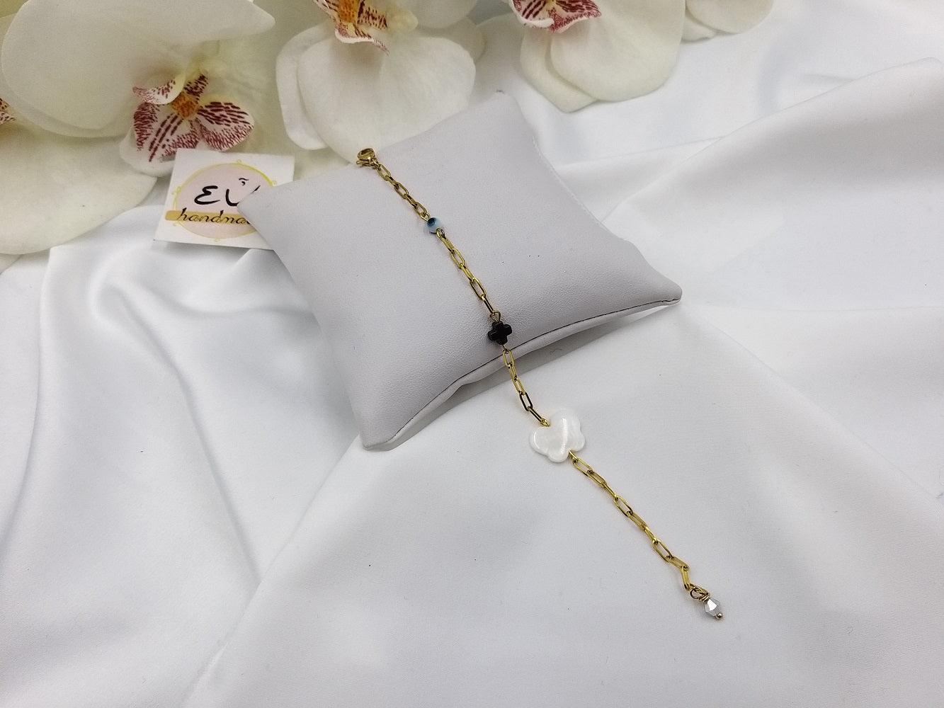 Χειροποίητo παιδικό βραχιόλι με ατσάλινη αλυσίδα