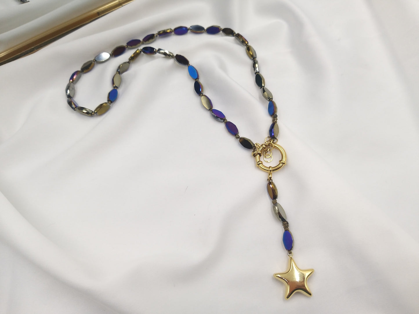 Χειροποίητο κολιέ με αστέρι σε χρυσό τόνο euhandmade