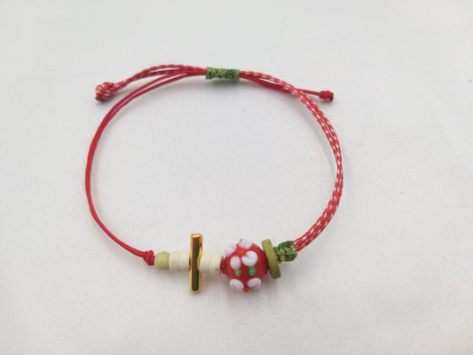 Χειροποίητο βραχιόλι Μάρτη με χάντρα μουράνο και χρυσό στοιχείο