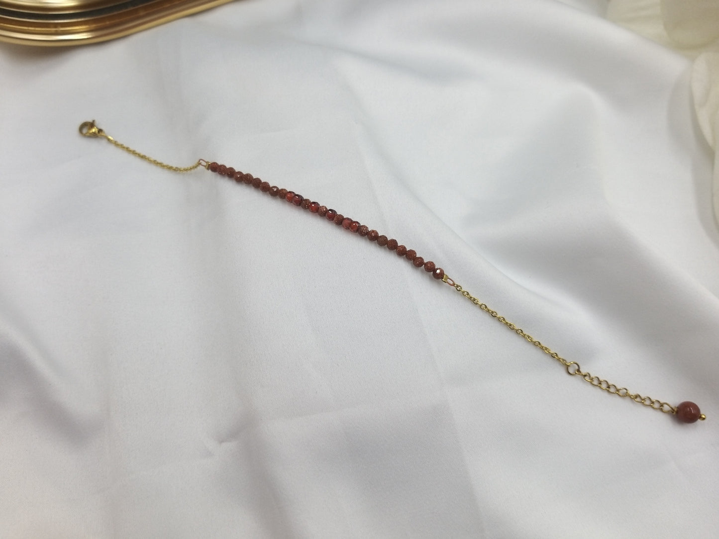 Μίνιμαλ βραχιόλι με φυσικό χρυσόλιθο και ζιργκόν σε λεπτή ατσάλινη αλυσίδα, χειροποίητο και κομψό